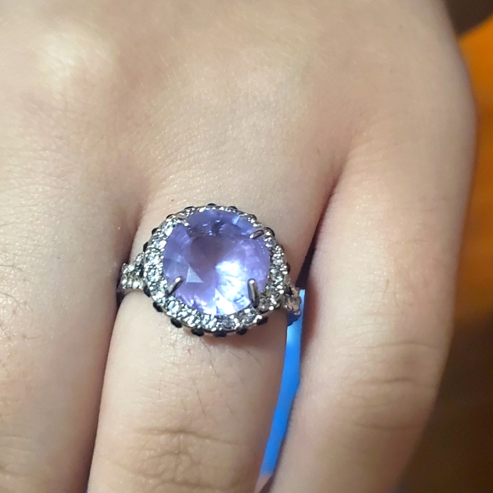 β€οΈβ€οΈNEWπ AMETHYST SILVER PLATED RING - Picture 3 of 7